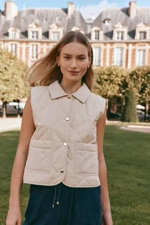 ARGO CROP VEST - ECRU