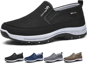 Auguscare Shoes Men, Mesh Breathable Walking Shoes Non Slip Outdoor, Orthopedic Travel Plimsolls Slip-On Loafers