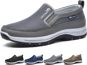 Auguscare Shoes Men, Mesh Breathable Walking Shoes Non Slip Outdoor, Orthopedic Travel Plimsolls Slip-On Loafers