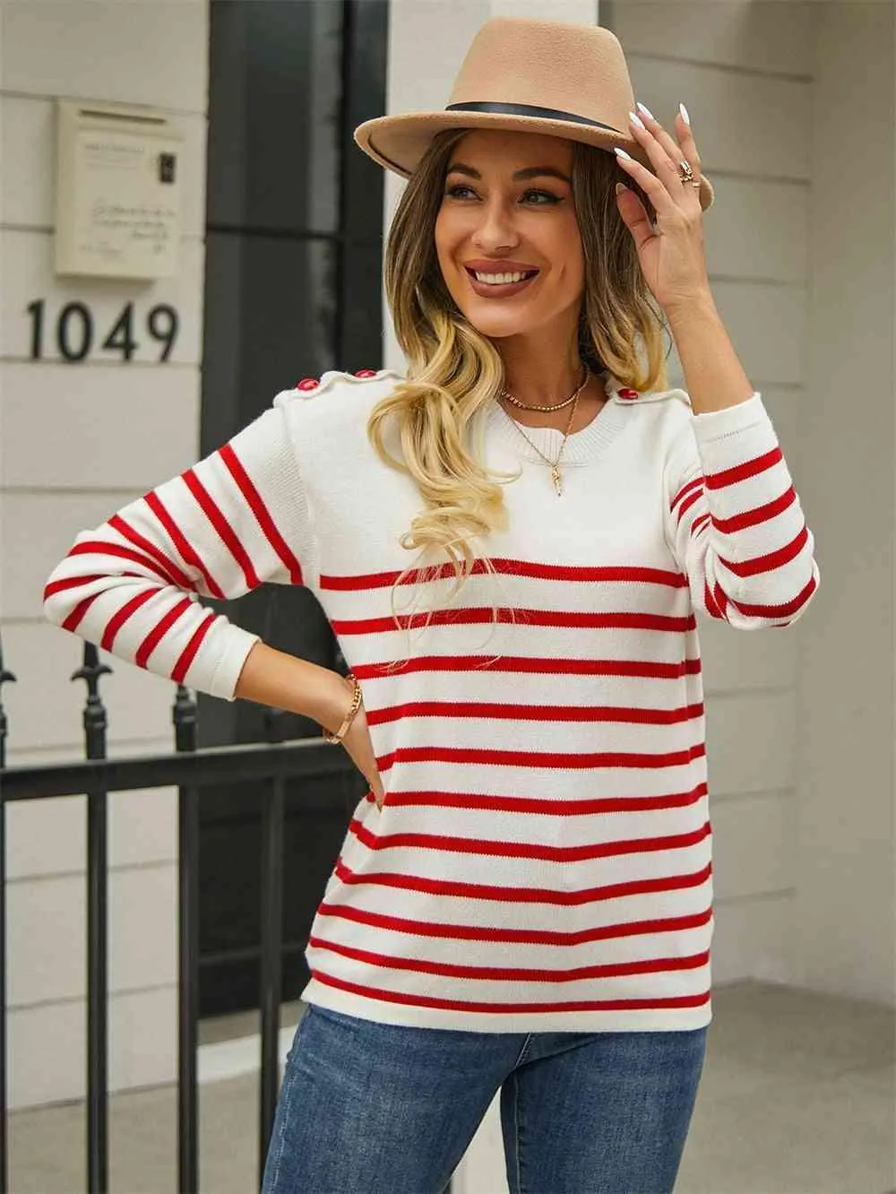 Autumn Fresh Striped Pullover Sweater