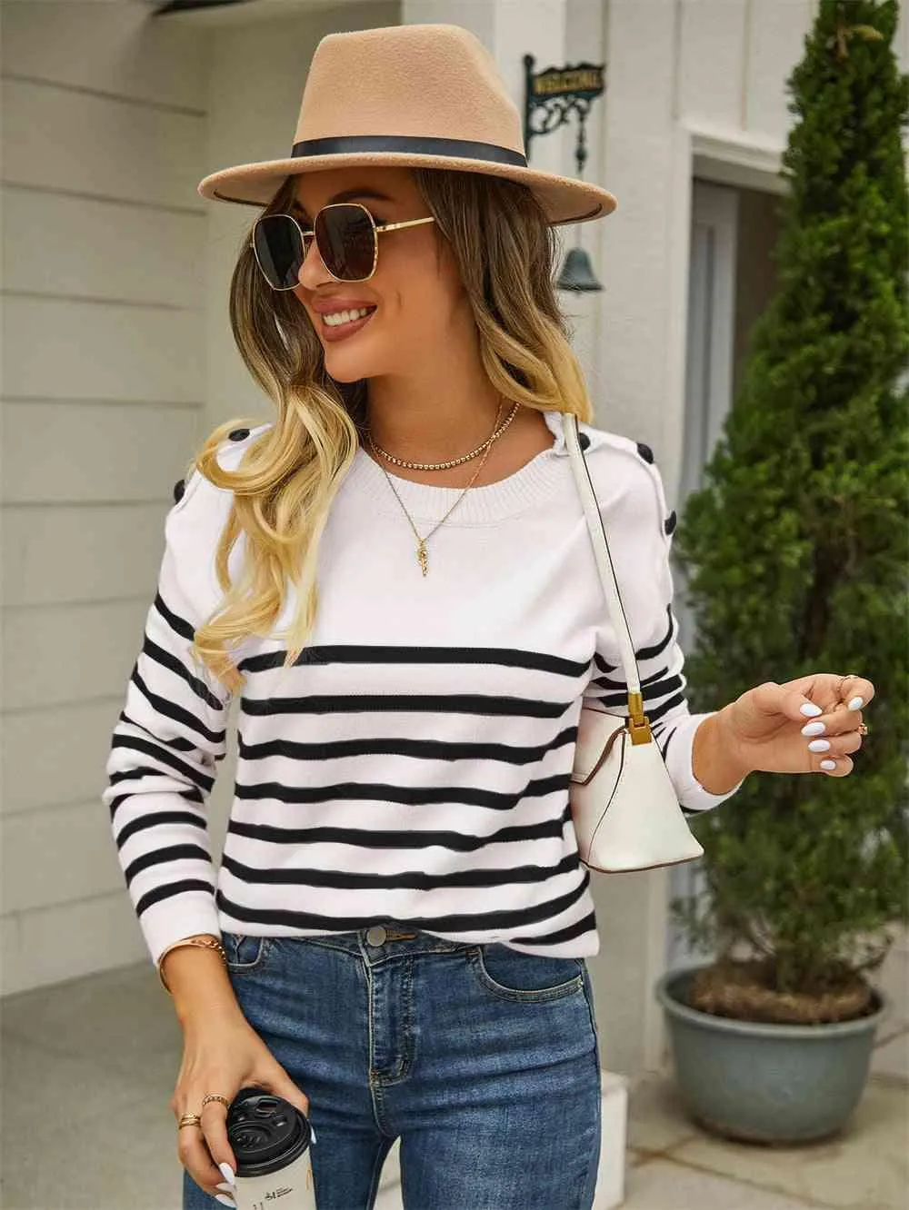 Autumn Fresh Striped Pullover Sweater