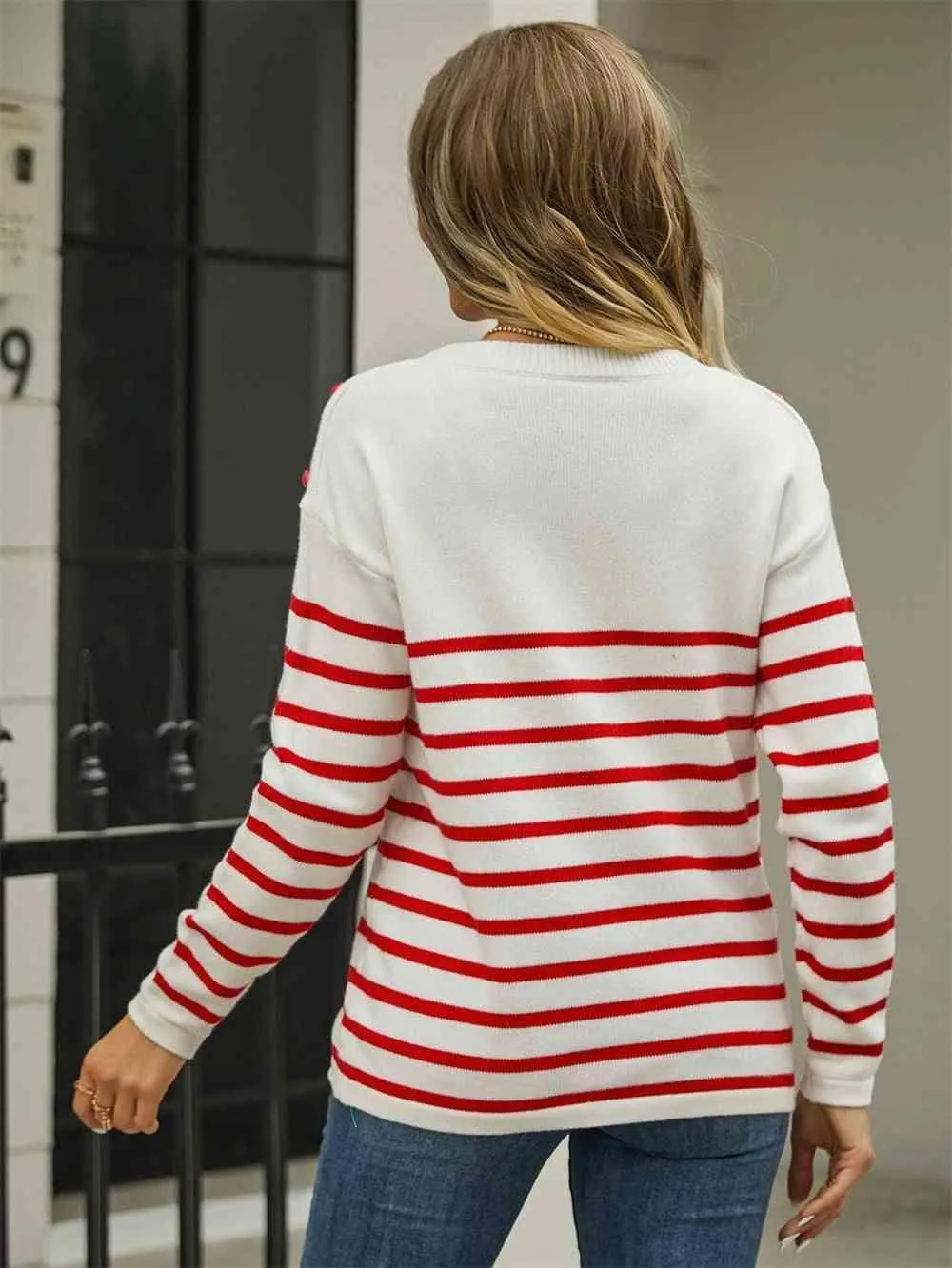 Autumn Fresh Striped Pullover Sweater
