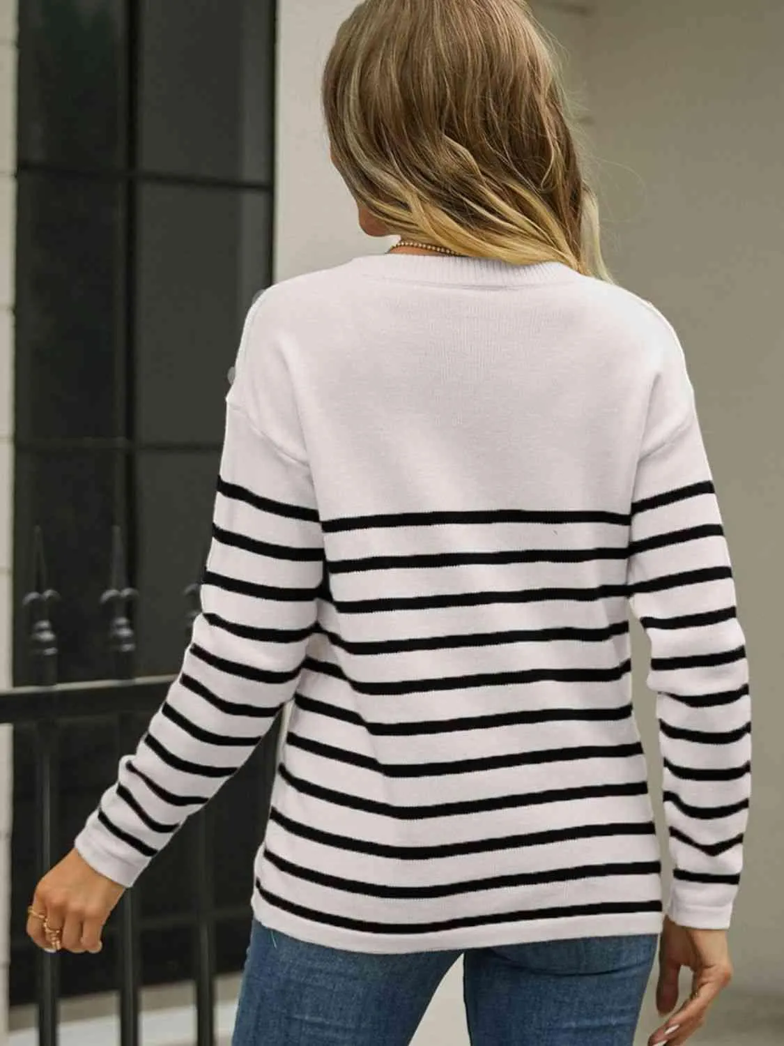 Autumn Fresh Striped Pullover Sweater