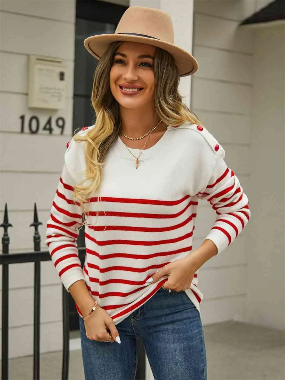 Autumn Fresh Striped Pullover Sweater