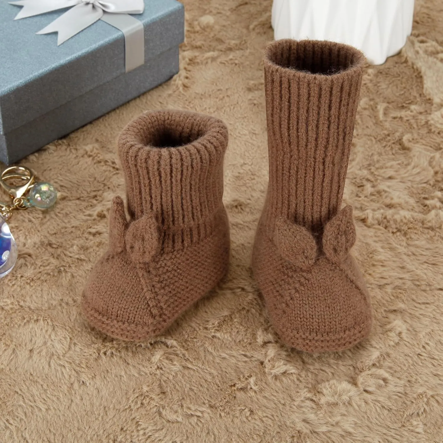 Baby Booties Newborn Babe First Walkers Knit Boots Warm Knit Crib Shoes Crochet Soft Infant Sock for Boy Girl