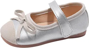 Baby Girls Mary Jane Dress Shoes Sparkle Bow Ballerina Flats for Wedding Party Toddler Birthday Christmas Walking