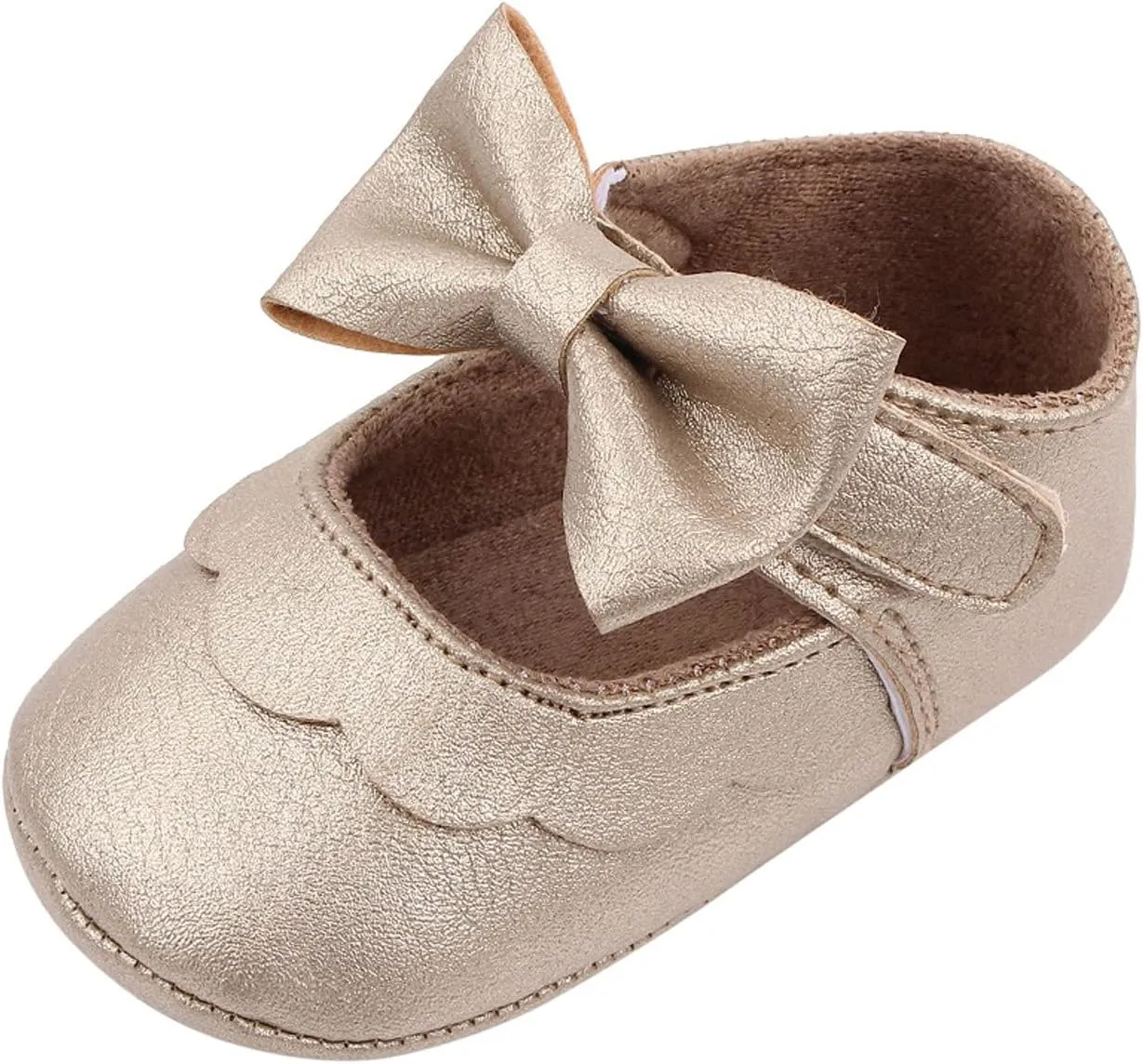 Baby Girls Mary Jane Flats Sparkly Bowknot Dress Shoes Non-Slip Flower Bridesmaids for Toddler