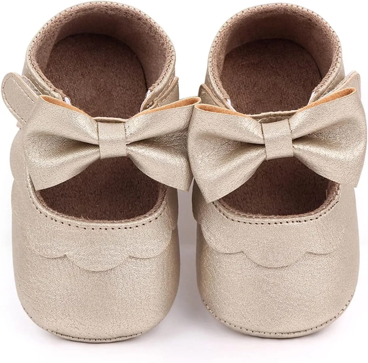 Baby Girls Mary Jane Flats Sparkly Bowknot Dress Shoes Non-Slip Flower Bridesmaids for Toddler