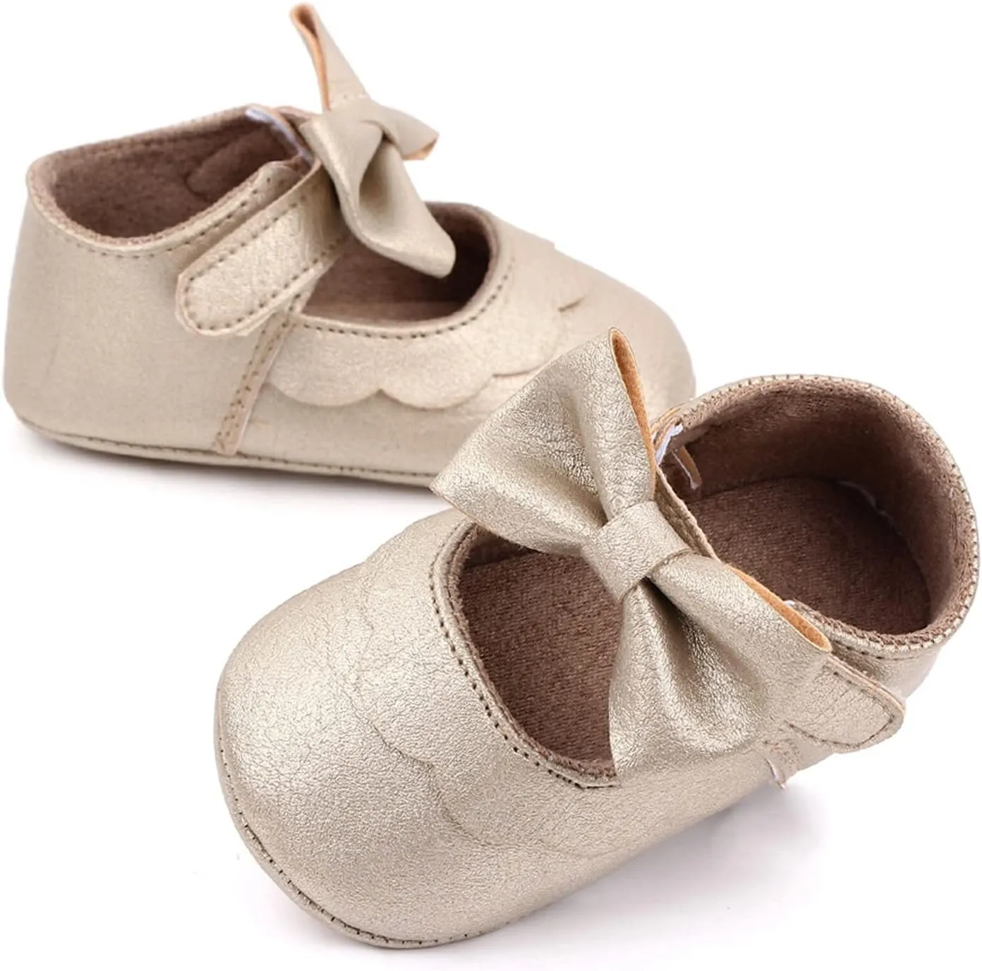 Baby Girls Mary Jane Flats Sparkly Bowknot Dress Shoes Non-Slip Flower Bridesmaids for Toddler