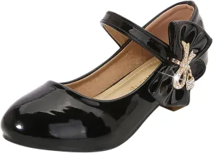Baby Girls Patent Leather Dress Shoes Low Heels Toddler Mary Jane Shoes Flower Kid Shoes for School Party Wedding