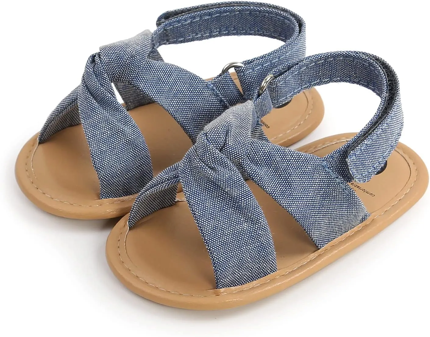 Baby Girls Summer Sandals Open Toe Lightweight Soft Sole Infant Wedding Dress Flat Shoes for First Walking Toddler