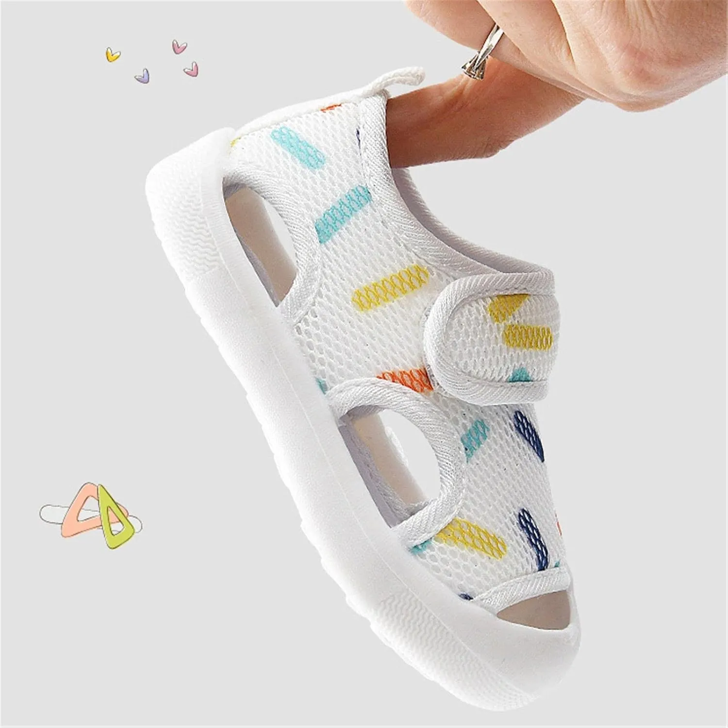 Baby Summer Sandals Breathable Mesh Rubber Sole Non-Slip Outdoor Walking Shoes Non-Slip Sneakers for Boys Girls