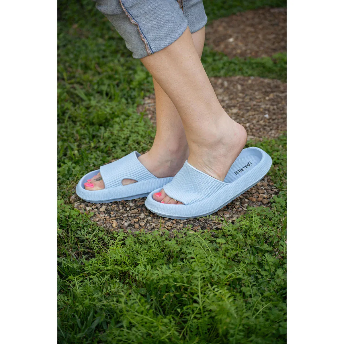 Blue Insanely Comfy Slides – Ultra-Soft Beach & Casual Slip-On Sandals for Women