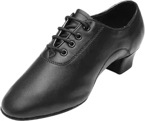 Boy's Ballroom Dance Shoes Boys Latin Salsa Dancing Black Breathable Pu Leather Tango Morden Character Shoes