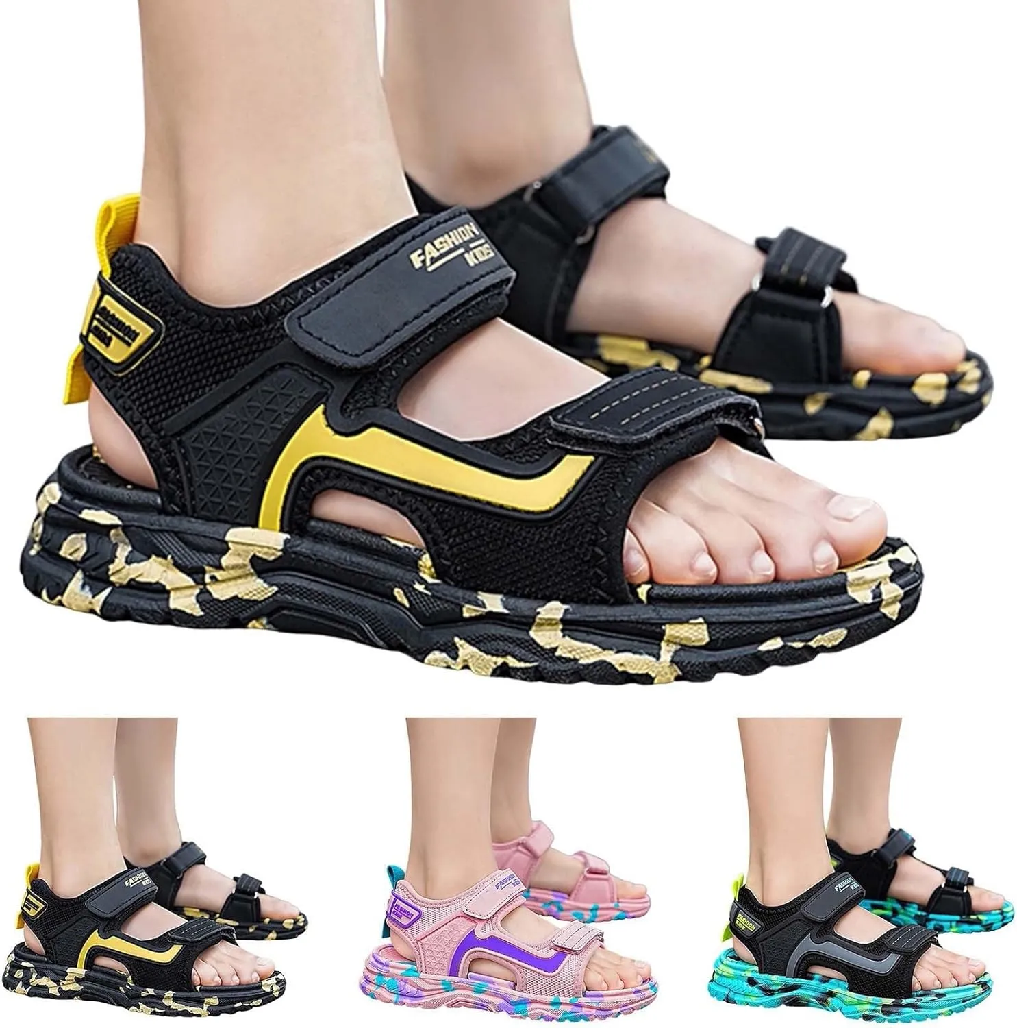 Boys Sandals Camouflage Print Kids Fashion Sport Sneakers Outdoor Athletic Casual Shoes 2025 Summer Beach Shoes
