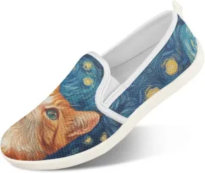 Canvas Loafers Walking Shoes Women Non-Slip Work Running Tennis Workout Athletic Shoes Breathable Shoes for Women US 6-12