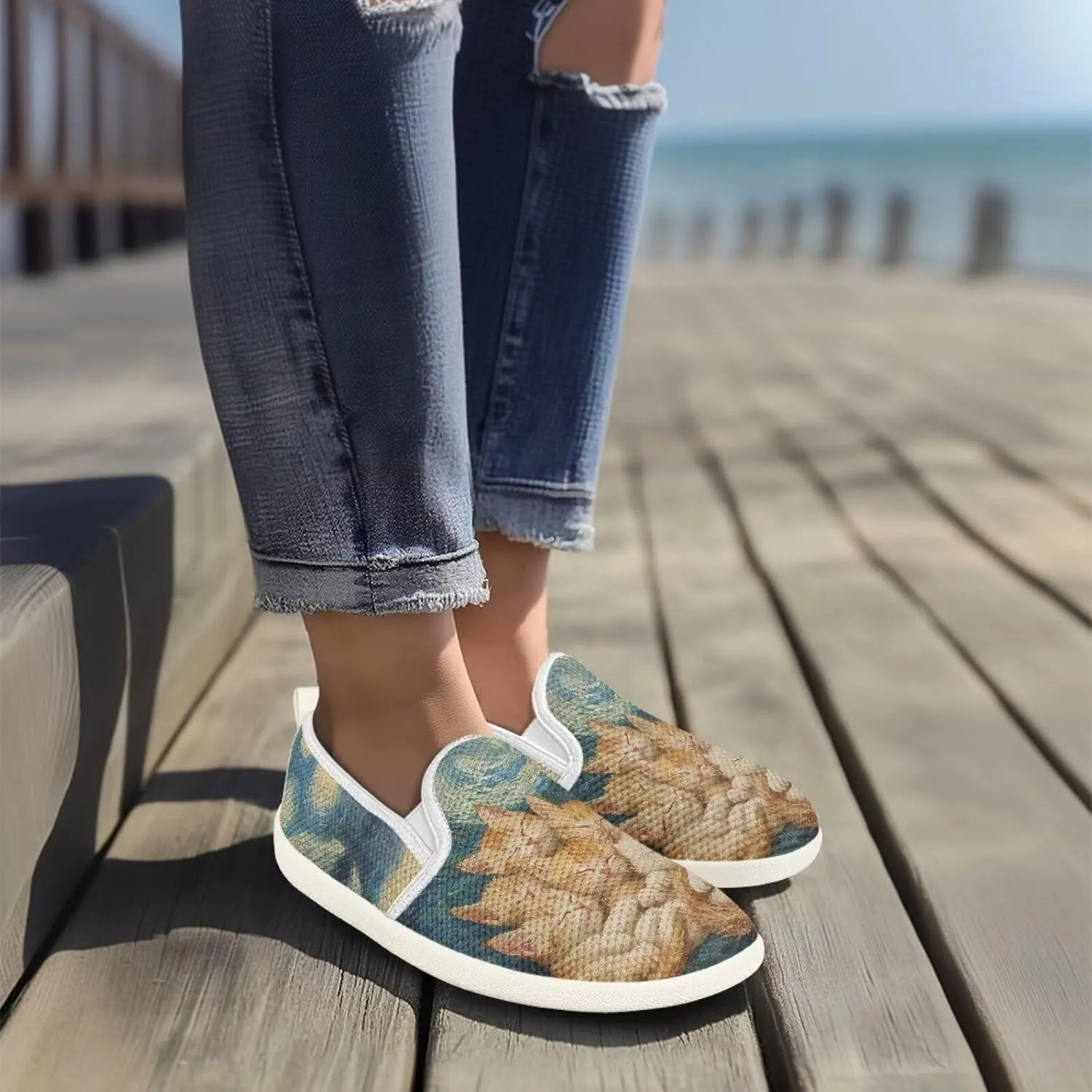 Canvas Loafers Walking Shoes Women Non-Slip Work Running Tennis Workout Athletic Shoes Breathable Shoes for Women US 6-12