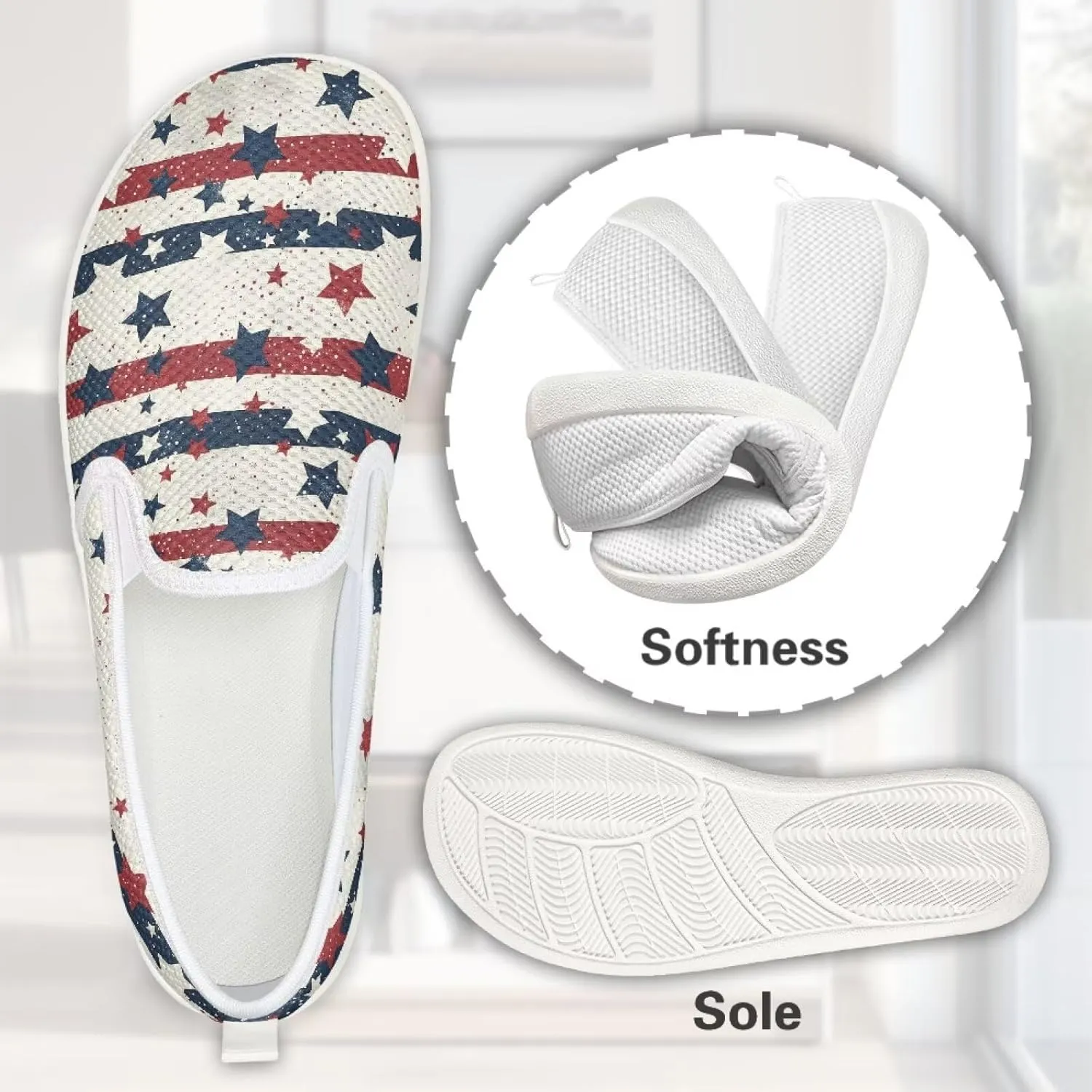 Canvas Loafers Walking Shoes Women Non-Slip Work Running Tennis Workout Athletic Shoes Breathable Shoes for Women US 6-12