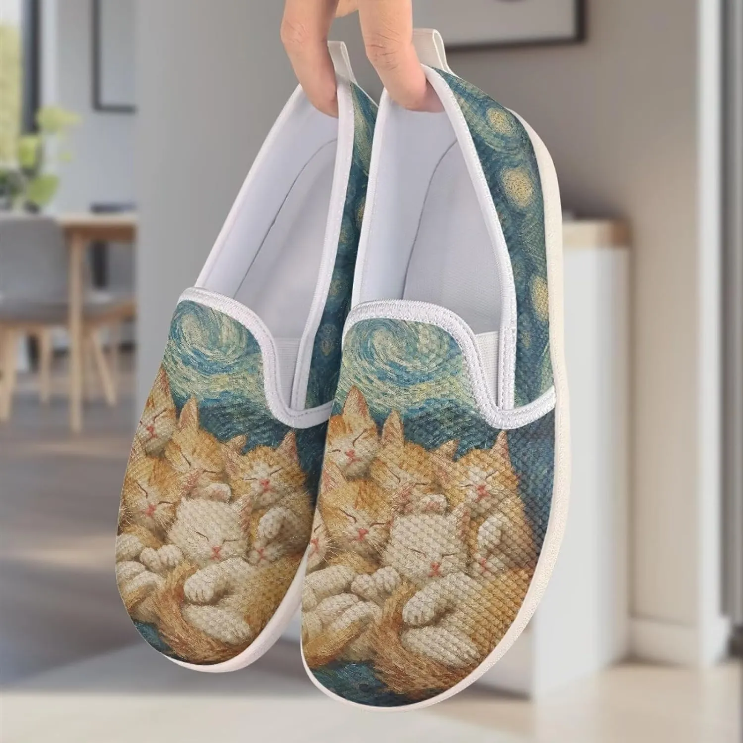 Canvas Loafers Walking Shoes Women Non-Slip Work Running Tennis Workout Athletic Shoes Breathable Shoes for Women US 6-12