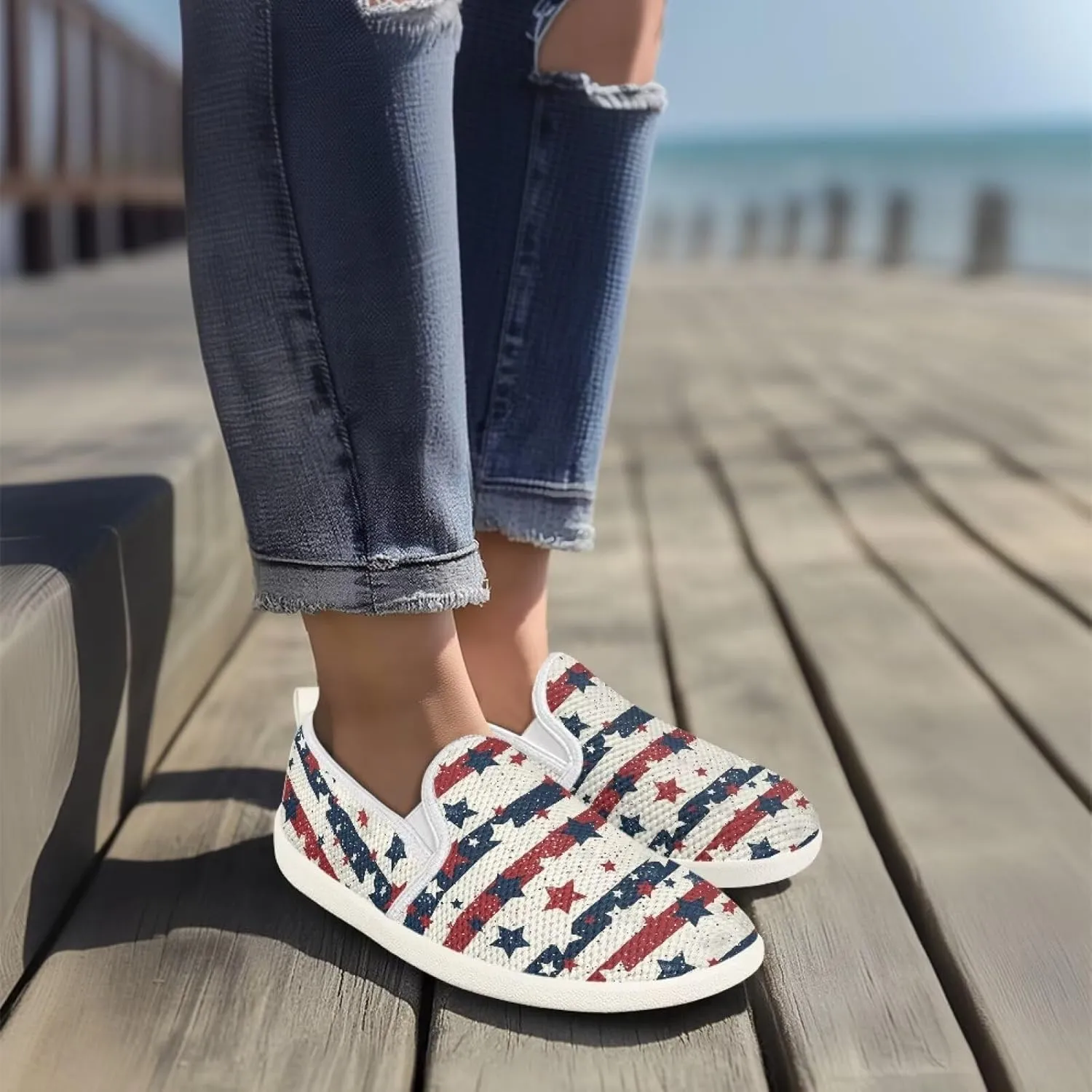 Canvas Loafers Walking Shoes Women Non-Slip Work Running Tennis Workout Athletic Shoes Breathable Shoes for Women US 6-12