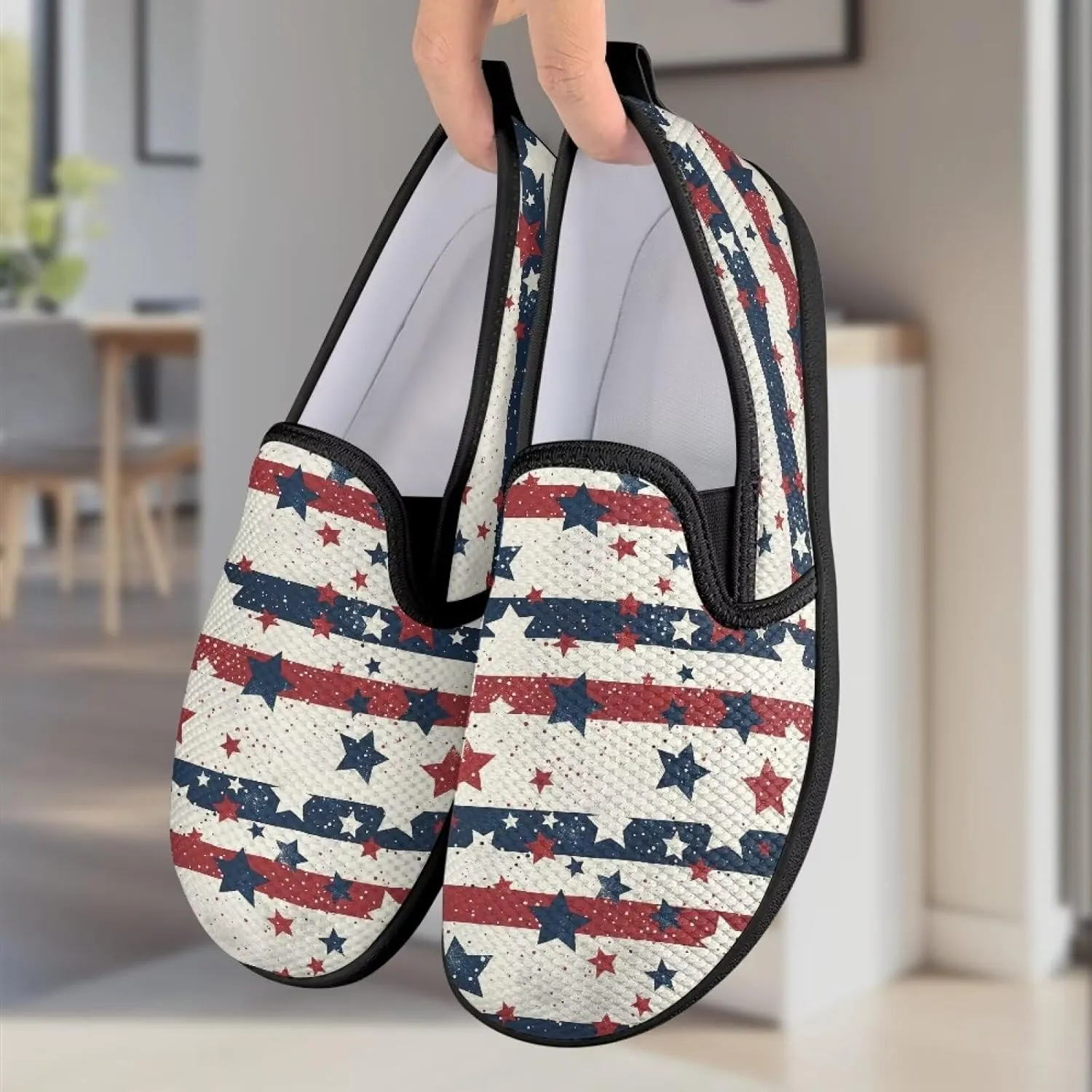 Canvas Slip On Shoes Women Casual Cozy Loafers Breathable Mesh Tennis Non-Slip Running Work Shoes for Trainer US 6-12