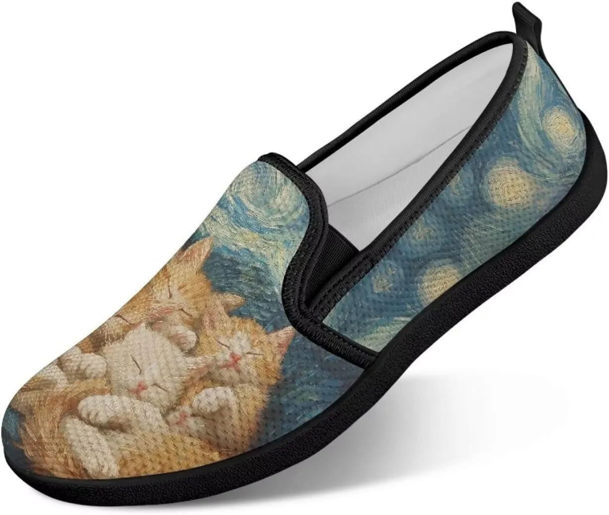 Canvas Slip On Shoes Women Casual Cozy Loafers Breathable Mesh Tennis Non-Slip Running Work Shoes for Trainer US 6-12