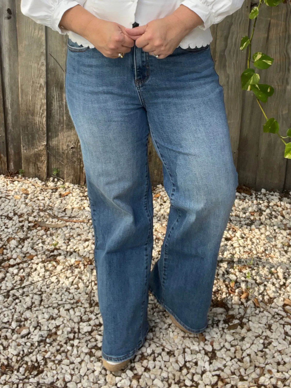 Comfort Stretch High Rise Wide Leg Jeans