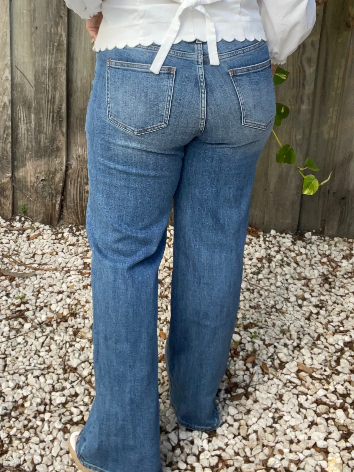 Comfort Stretch High Rise Wide Leg Jeans