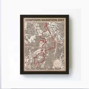 Cowtown Marathon Wooden Map