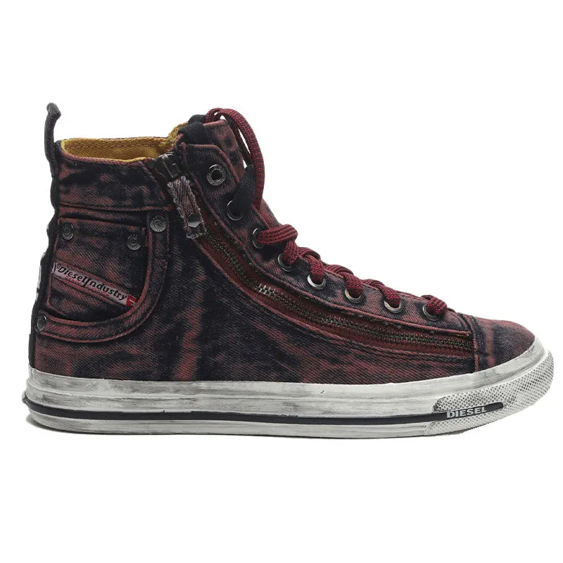 DIESEL EXPO ZIP Womens High Top Trainers Lace Up Casual Denim Sneakers Gym Shoes