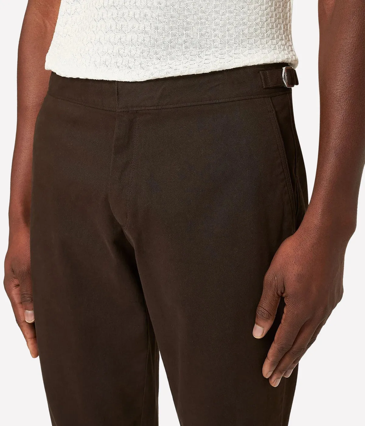 Fallon Stretch Cotton Pant in Truffle