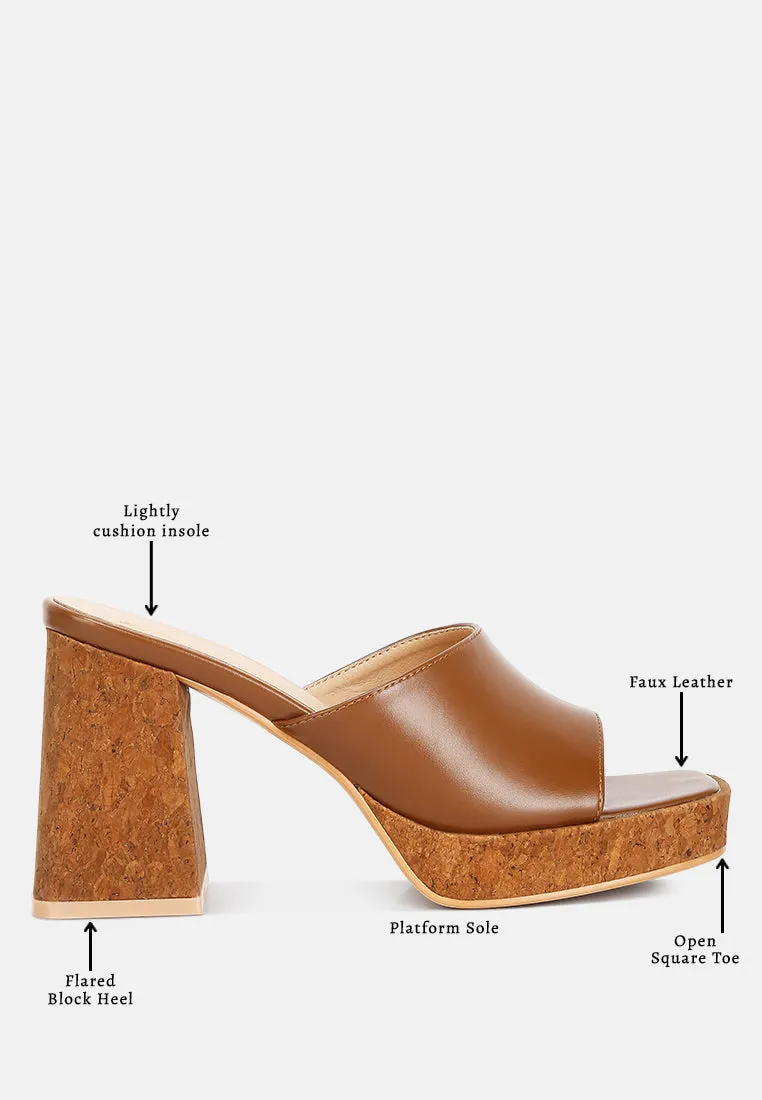 Flexes Flared Block Heel Sandals by London Rag