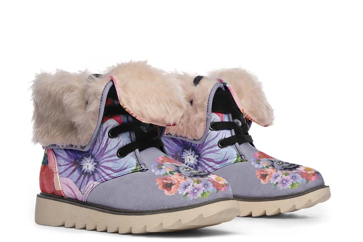 Floral Cat Polar Vibe Boots