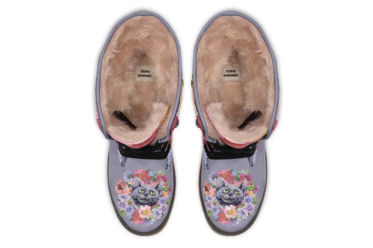 Floral Cat Polar Vibe Boots