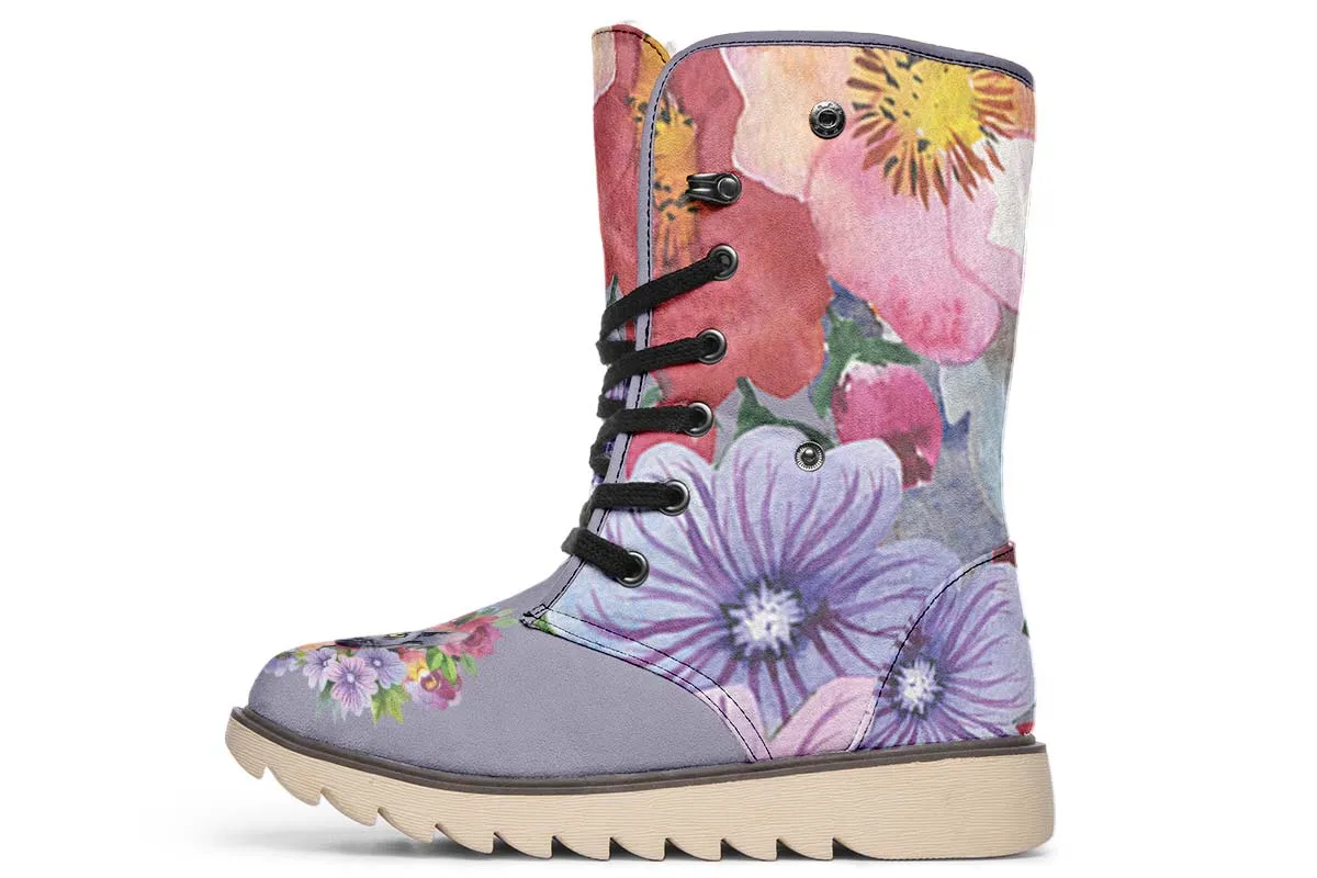 Floral Cat Polar Vibe Boots