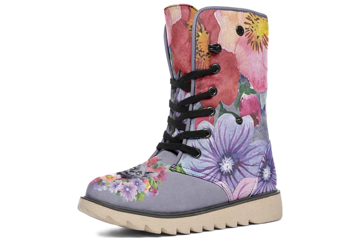 Floral Cat Polar Vibe Boots
