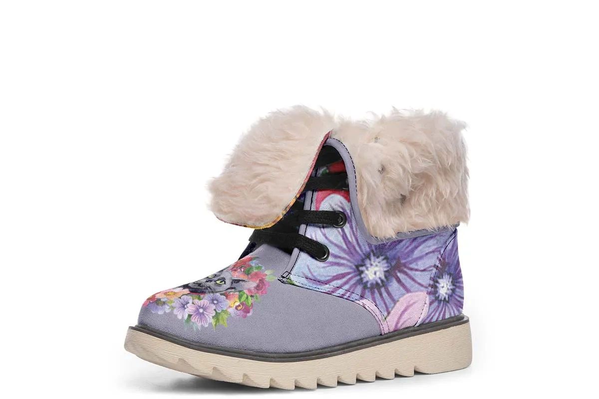 Floral Cat Polar Vibe Boots