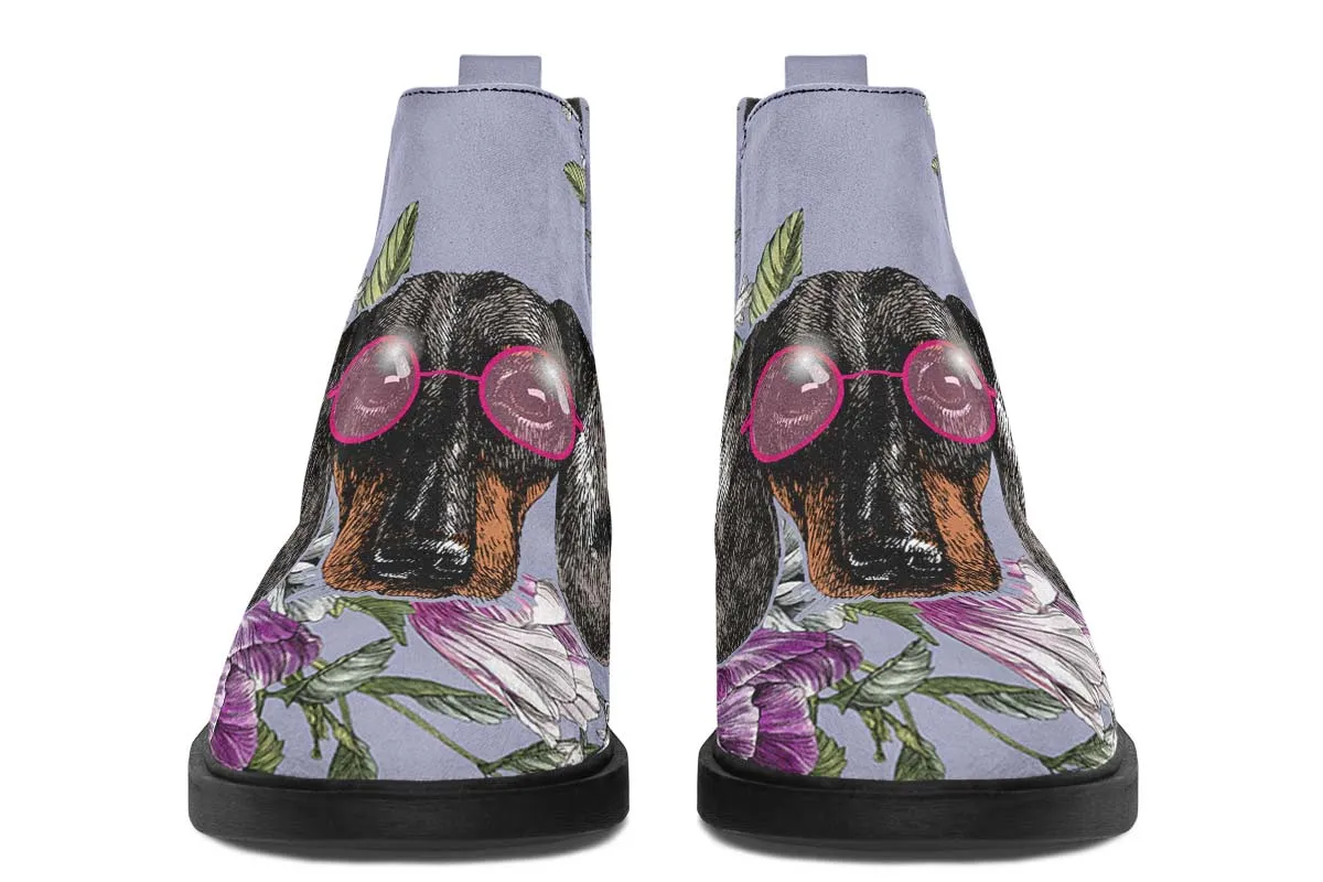 Floral Dachshund Neat Vibe Boots
