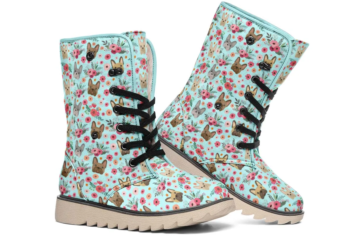 French Bulldog Flower Polar Vibe Boots