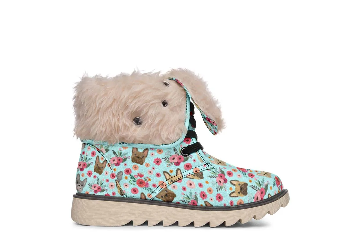 French Bulldog Flower Polar Vibe Boots
