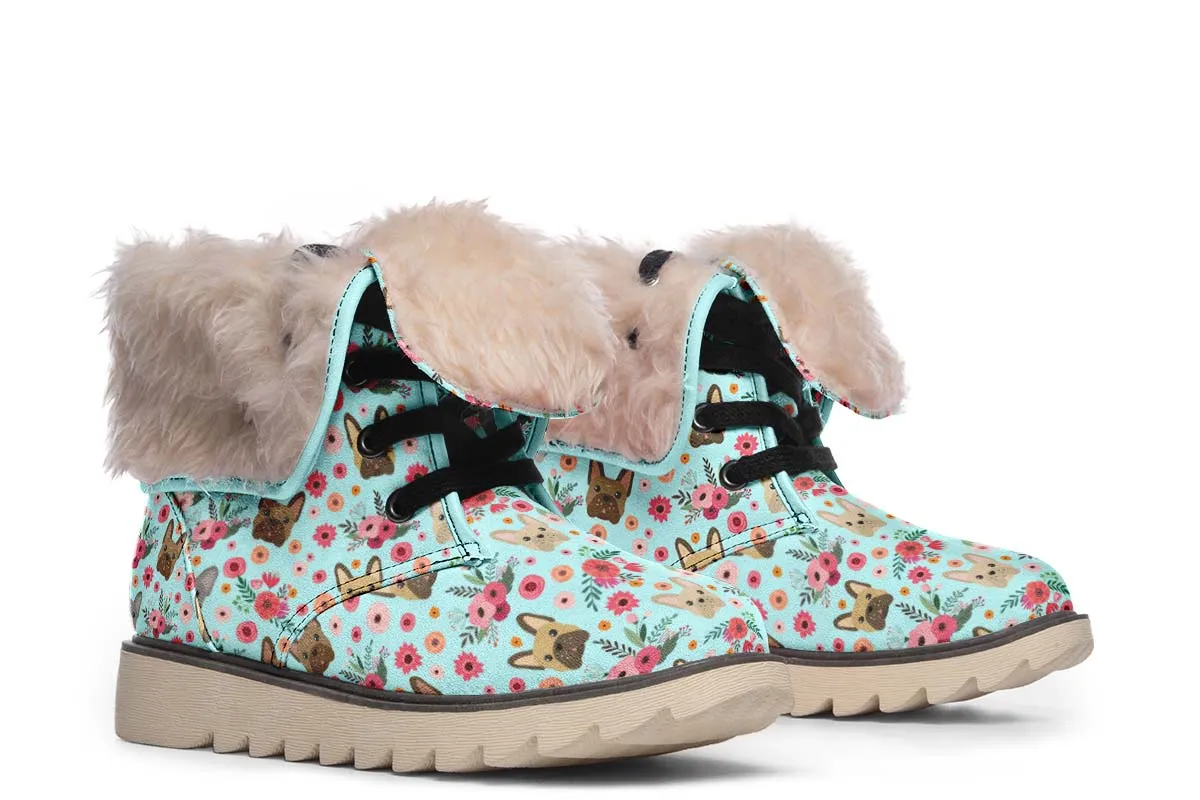 French Bulldog Flower Polar Vibe Boots