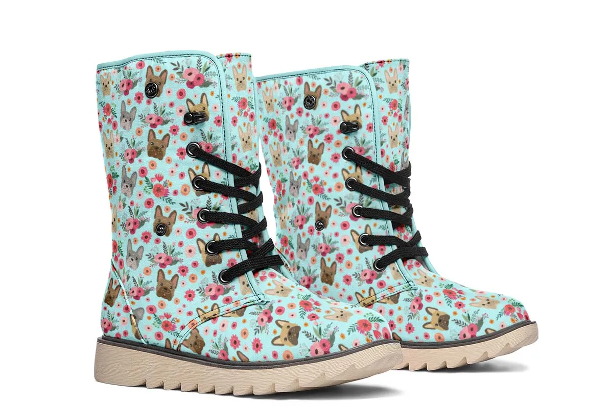 French Bulldog Flower Polar Vibe Boots