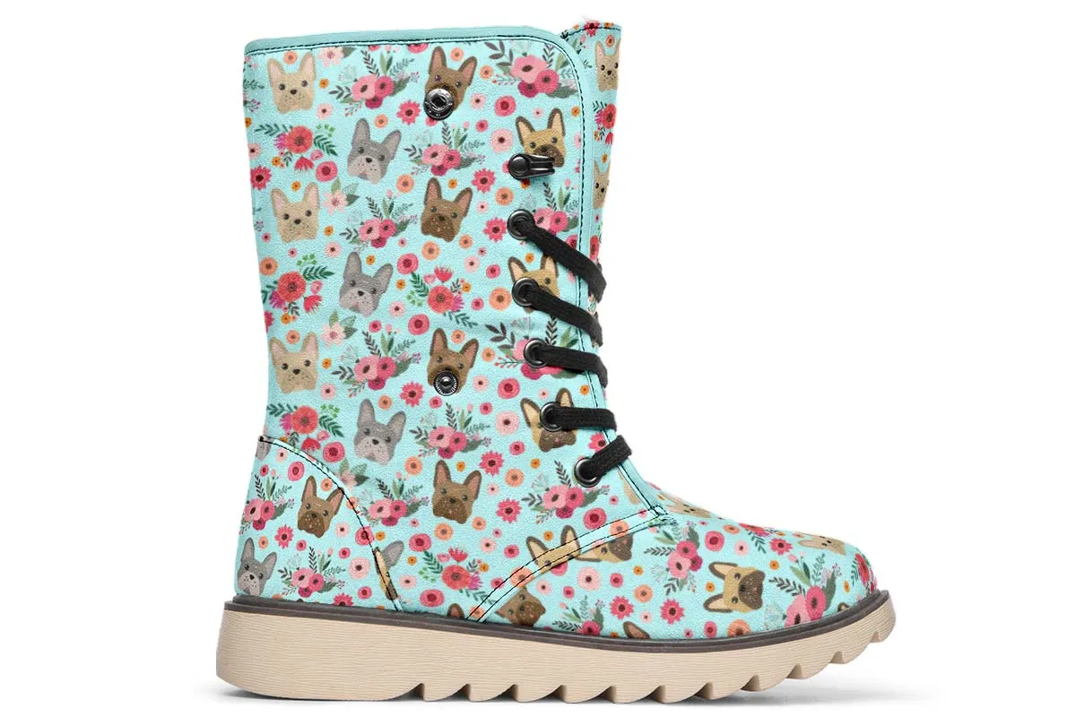 French Bulldog Flower Polar Vibe Boots