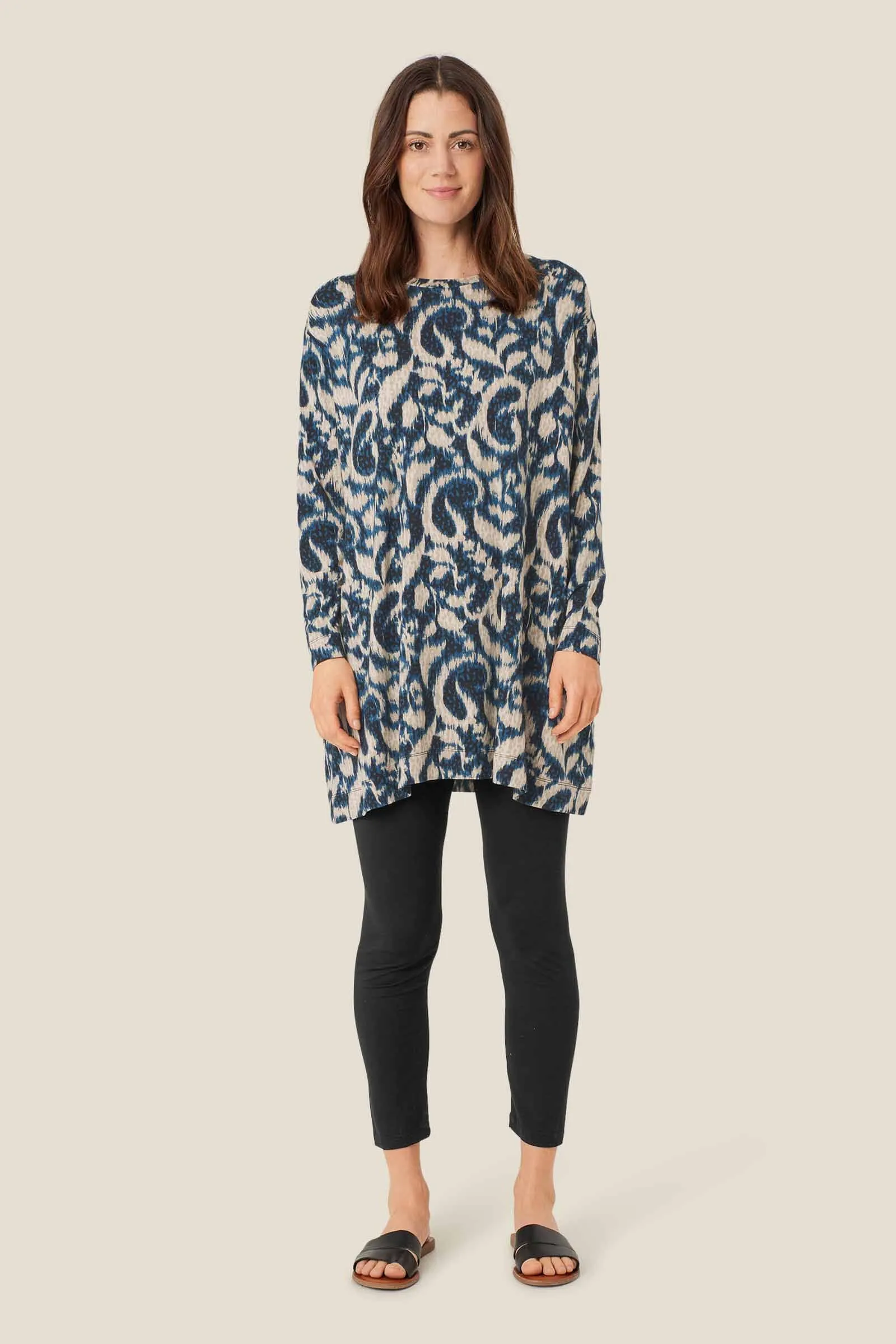 Gael Printed Jersey Tunic - Moonlit Ocean