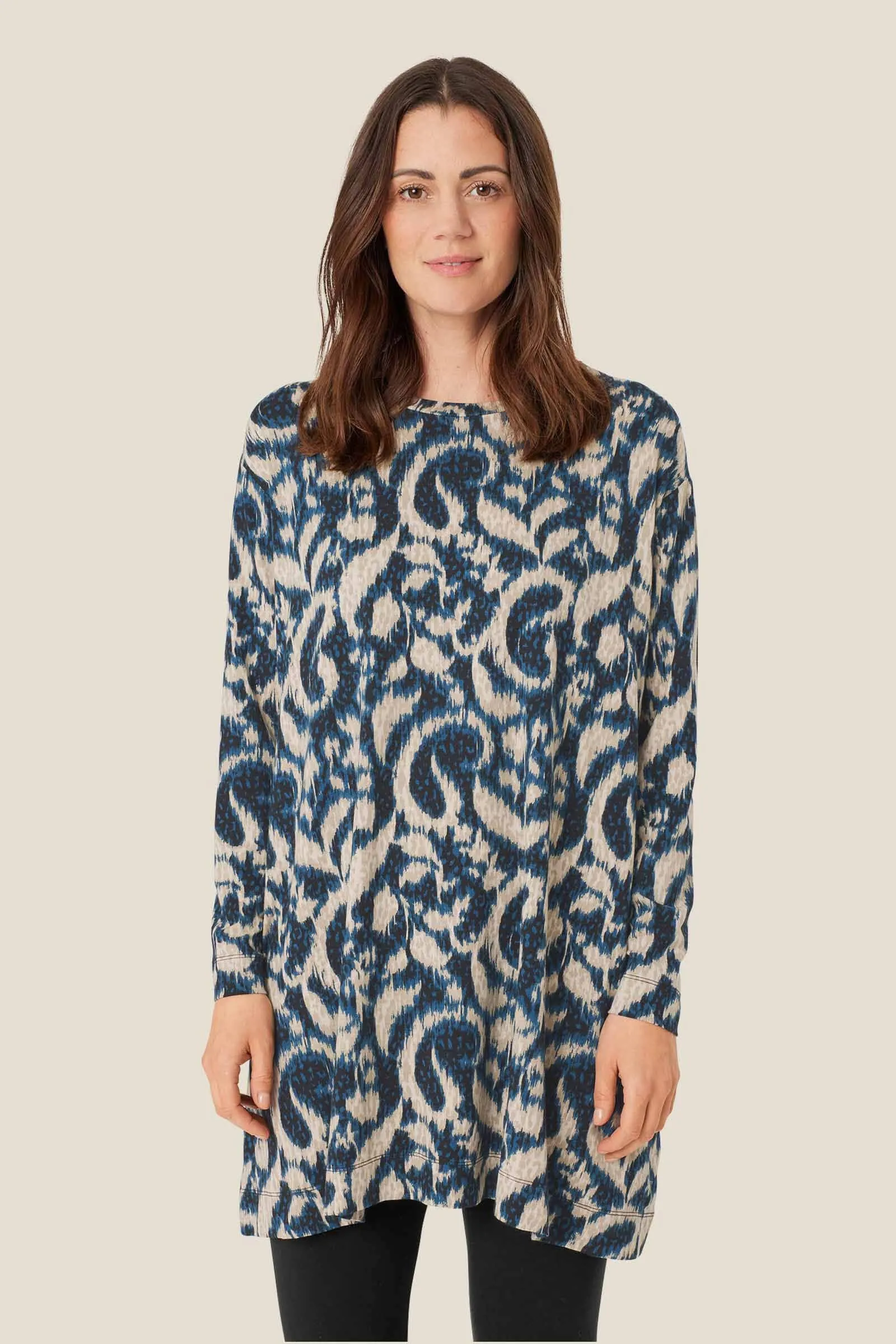 Gael Printed Jersey Tunic - Moonlit Ocean