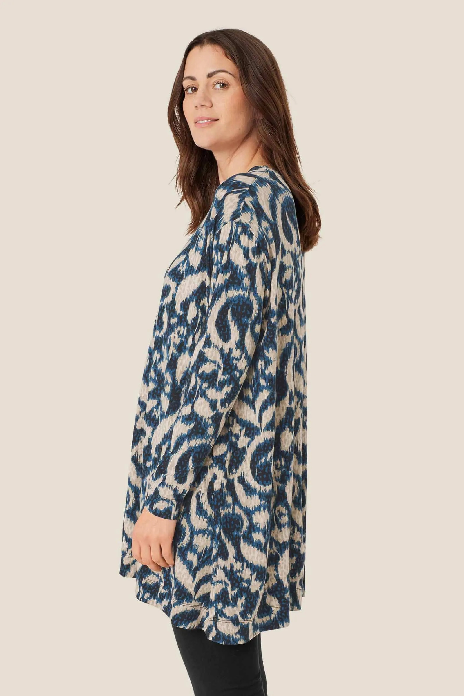 Gael Printed Jersey Tunic - Moonlit Ocean
