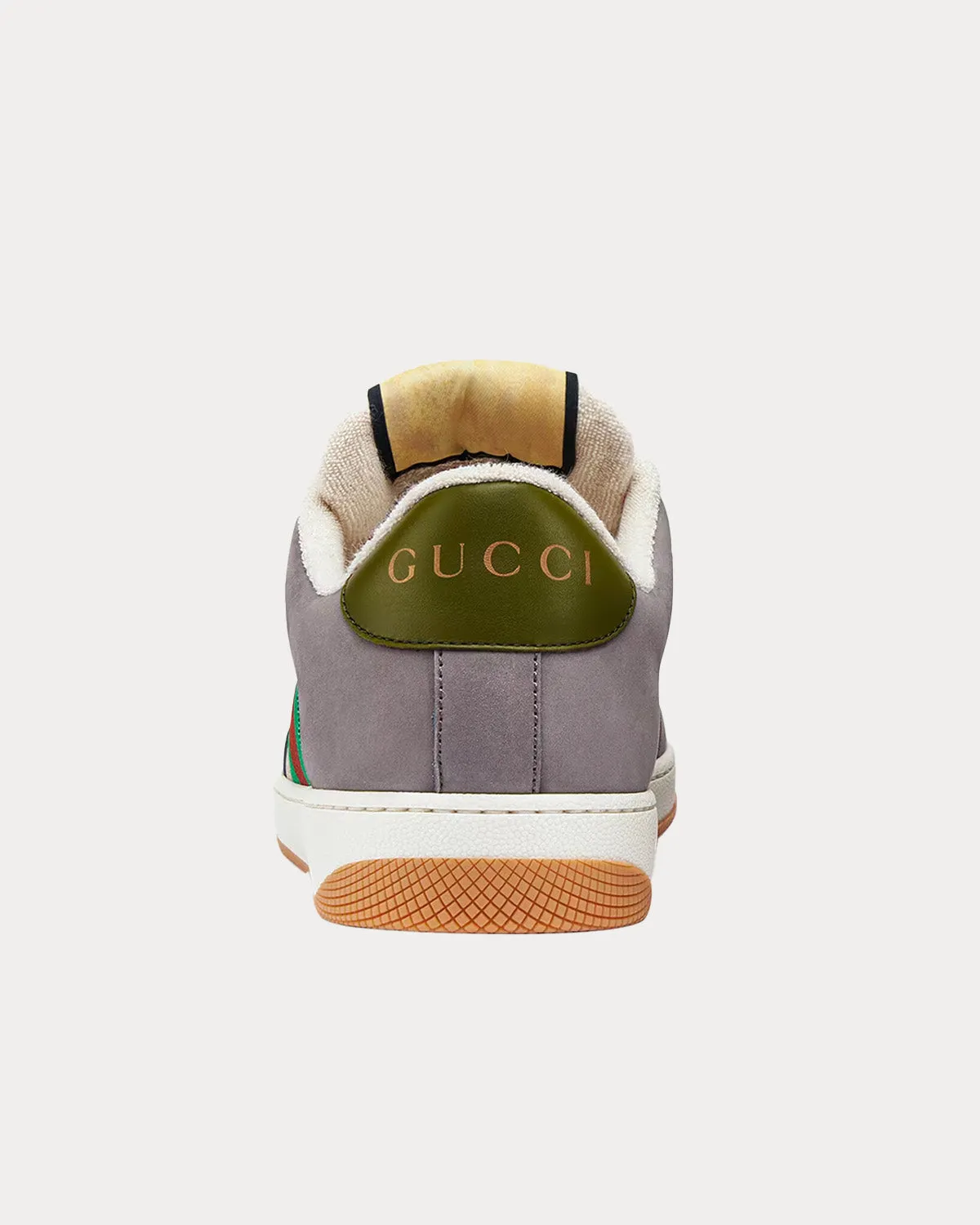 GG Screener Green & Red Web Suede Grey Low Top Sneakers