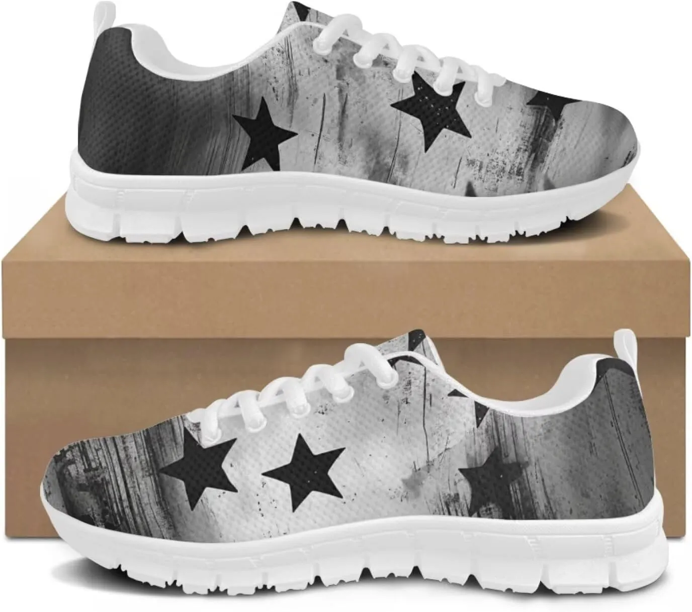 GIFTPUZZ Unisex Outdoor Trainers Sneaker and Walking Shoes Women Men Independence Day Party Shoes Size 39-48