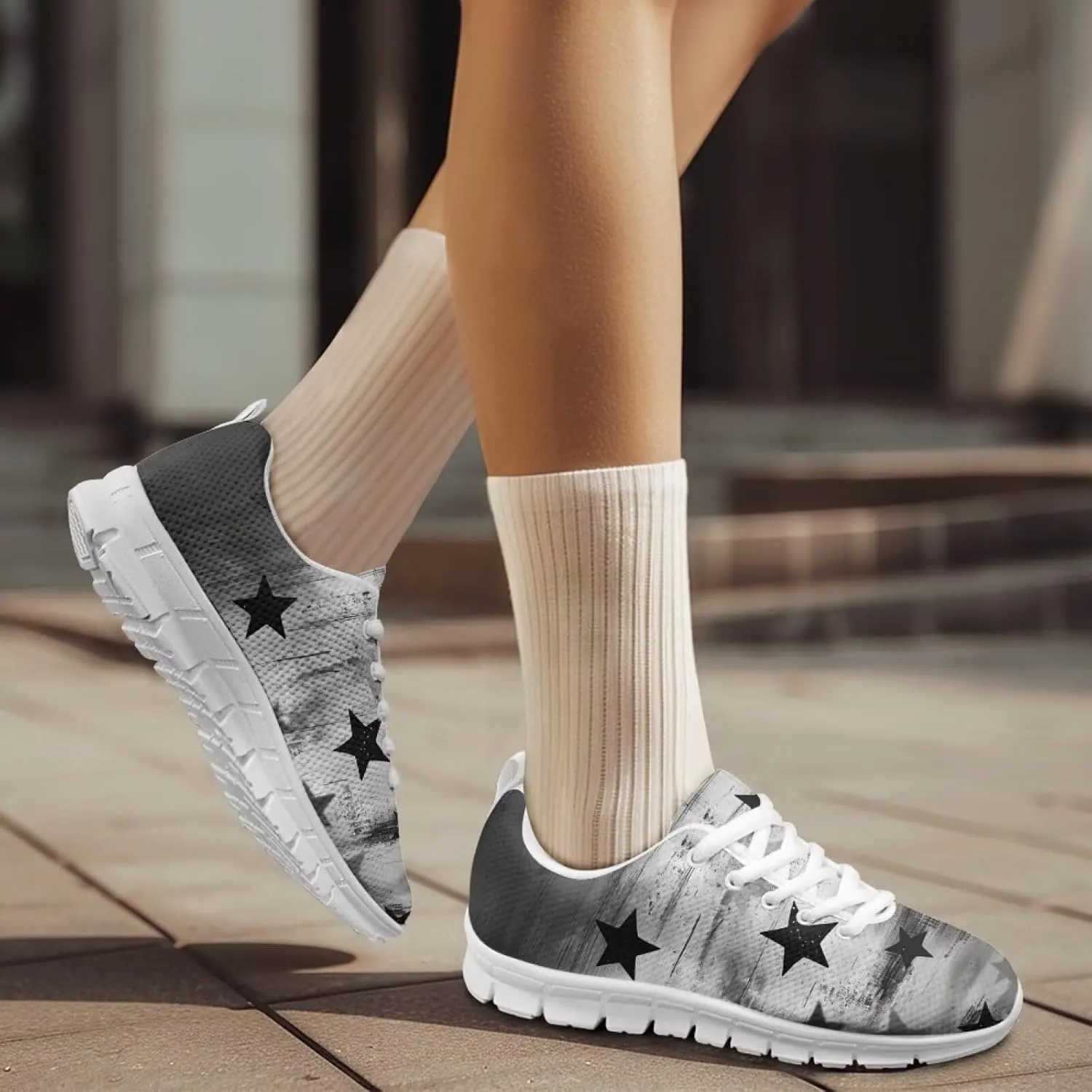 GIFTPUZZ Unisex Outdoor Trainers Sneaker and Walking Shoes Women Men Independence Day Party Shoes Size 39-48