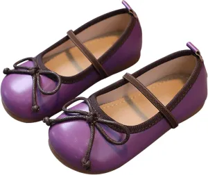 Girls Dress Shoes Flower Girl Shoes Mary Jane Ballet Flats Bow Wedding Party Communion Shoes for Toddler Girls